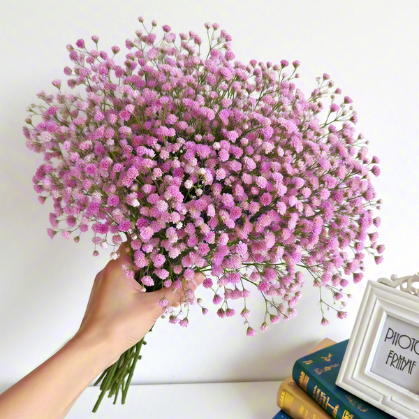 Purple Gypsophila Bridesmaid Bouquets