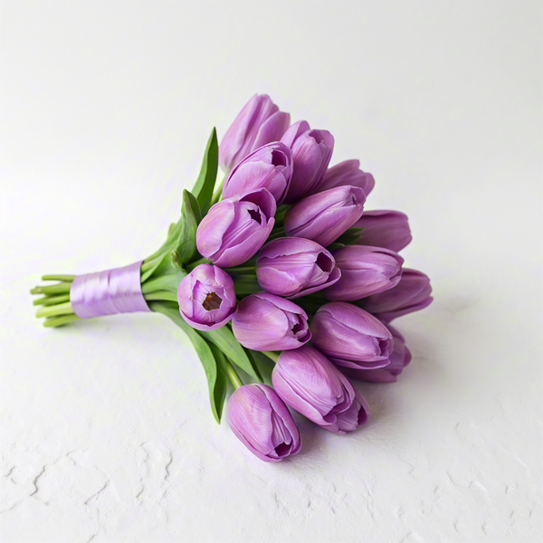 Purple Tulip Bridesmaid Bouquets