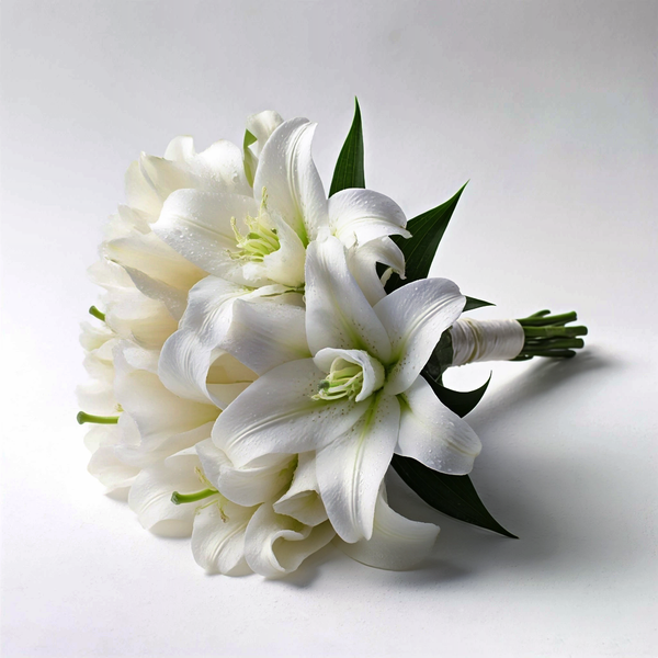 White LILY BRIDAL BOUQUETS
