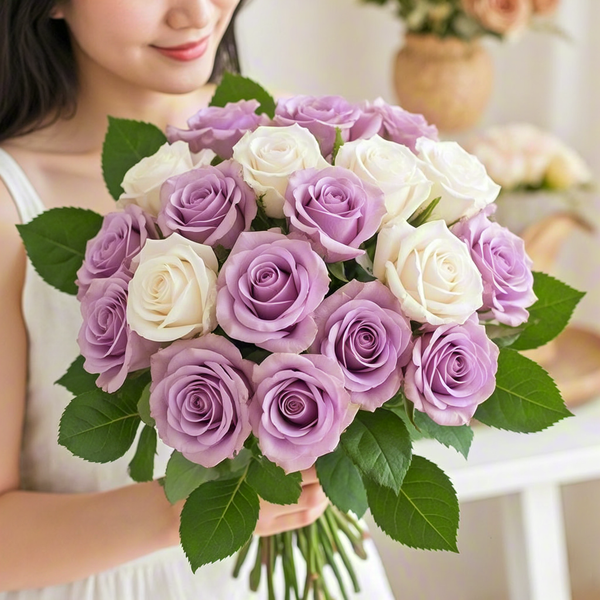 Purple Rose Bridal Bouquet