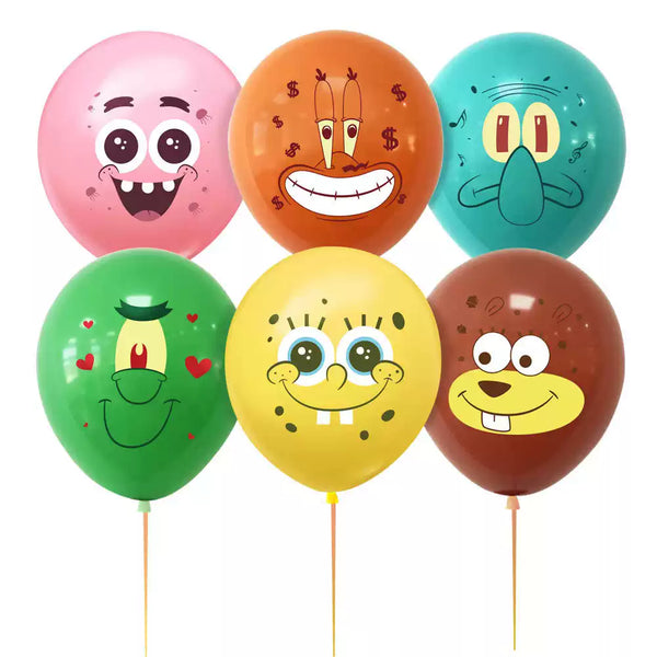 SpongeBob Party 12 Set Patrick Cartoon Animation Children's Birthday Party Expression Balloon 12 Inch