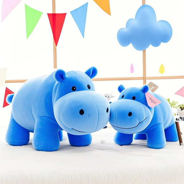 Partycitys Blue Zephyr Blackwood Hippo Plush Toy - Soothing Gift for All Ages | Calming Companion for Ages 14+